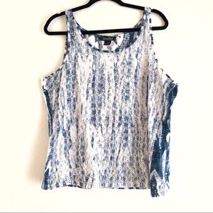 Lucky Brand | Blue Lace Tie-Dye Tank, EUC XL